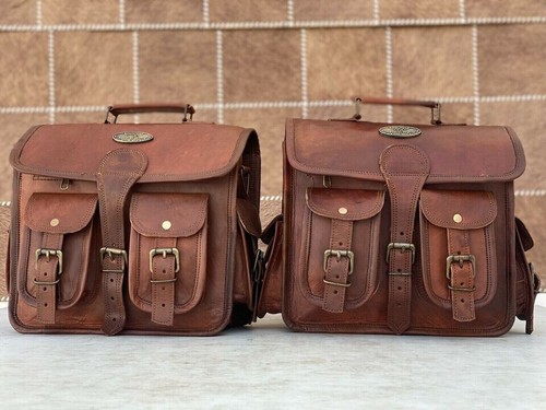 Leather motorcycle bag - bag, saddle