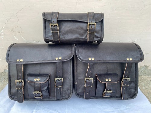 Motorcycle leather pouch - leather,