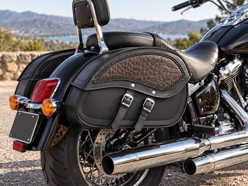 Leather saddle bags - bags, pu