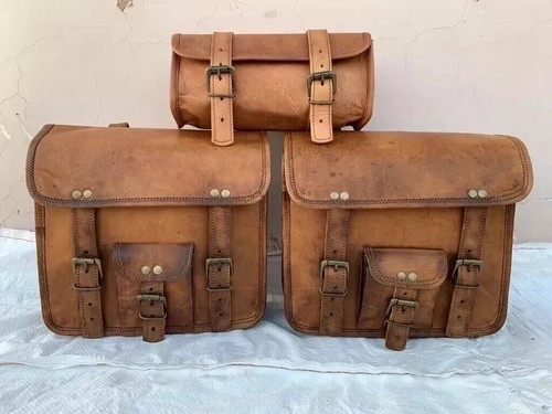 Brown leather motorcycle - brown,